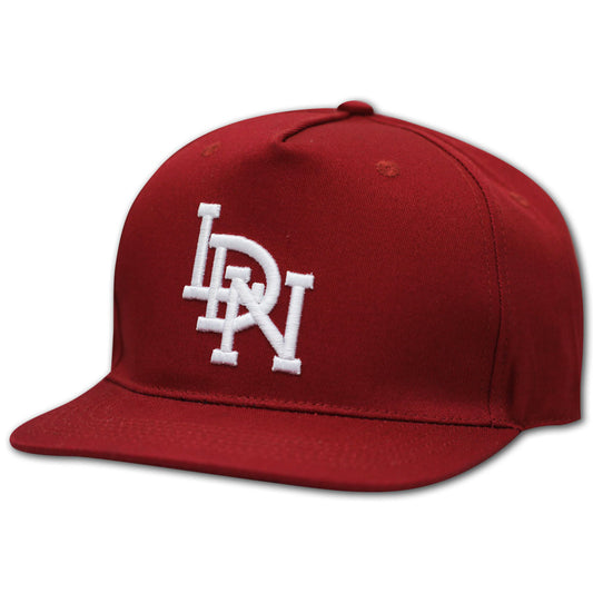 LDN Strapback Baseball Cap Dark Red