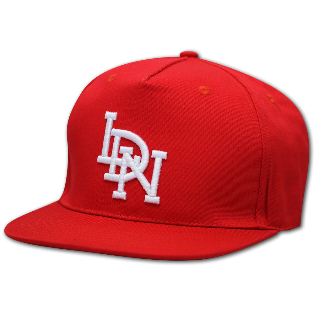 LDN Strapback Baseball Cap Red White