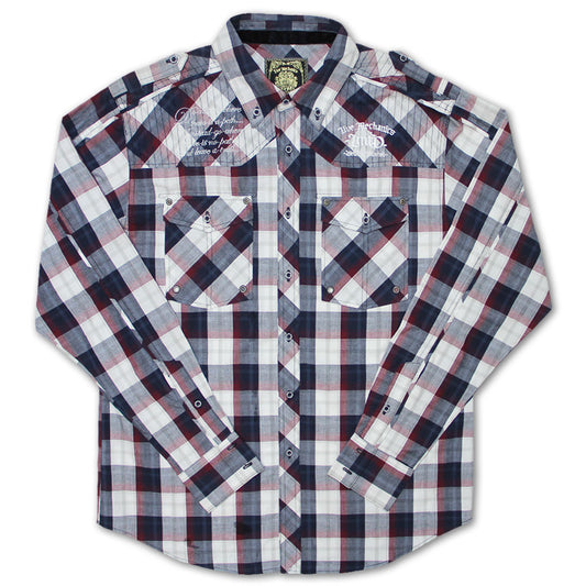 Live Mechanics Trusted Path Shirt Navy Maroon