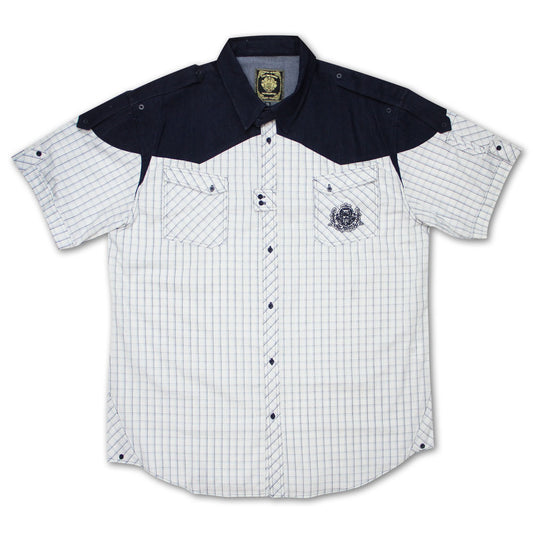 Live Mechanics Denim Check Shirt Navy