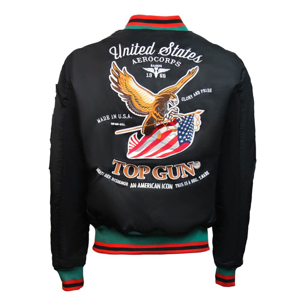 Top Gun Luck Bomber Jacket Black