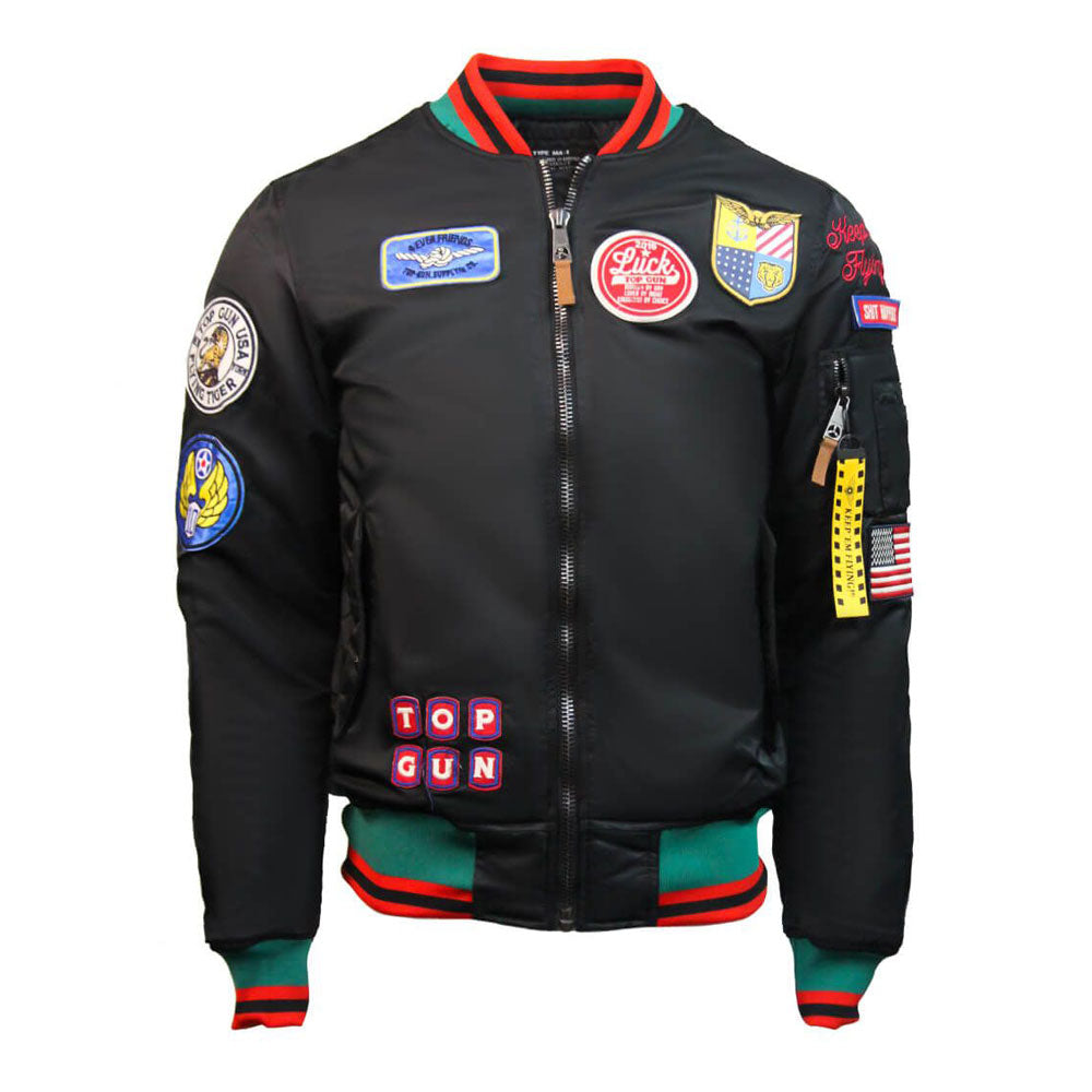 Top Gun Luck Bomber Jacket Black