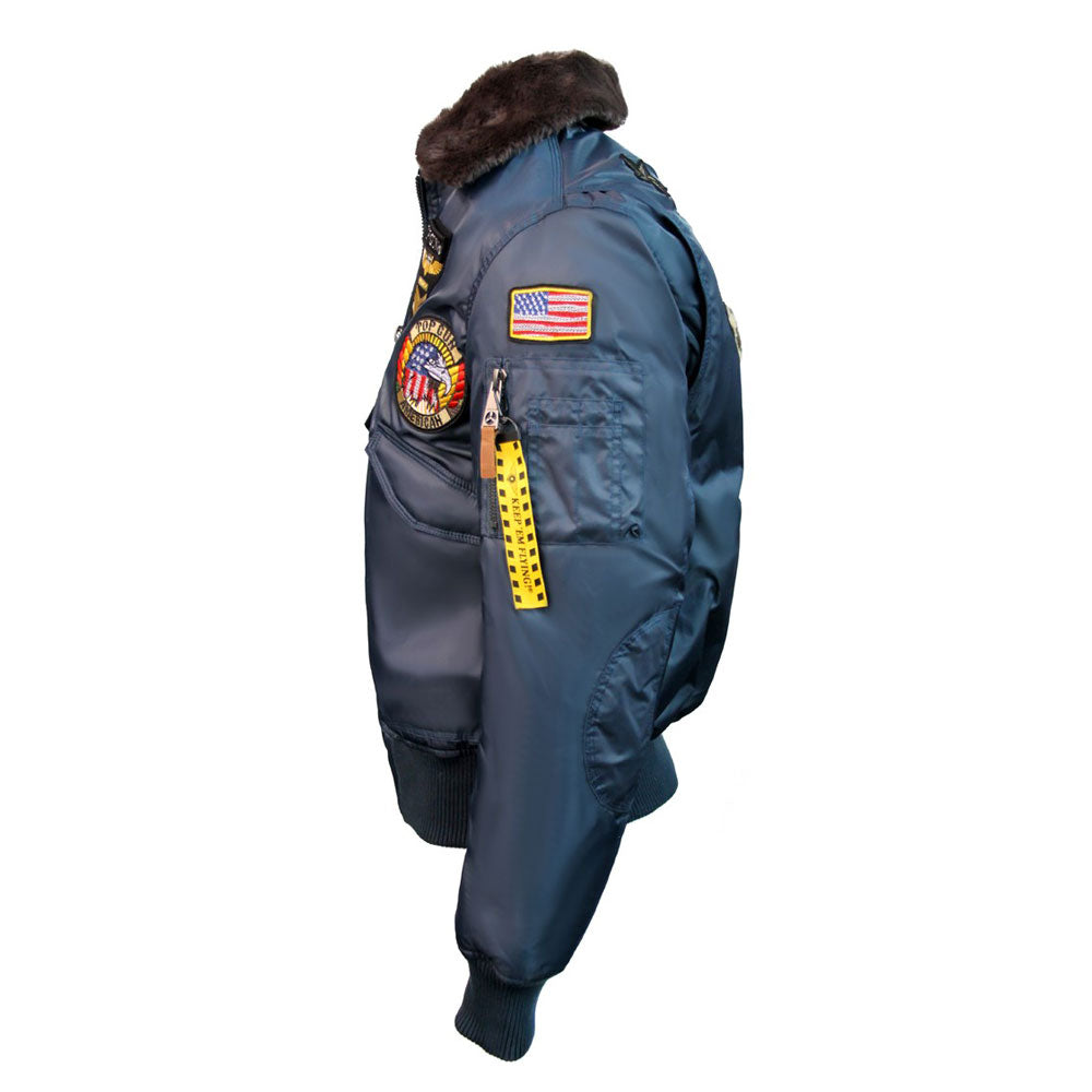 Top Gun MA-1 American Original Bomber Jacket With Patches Navy