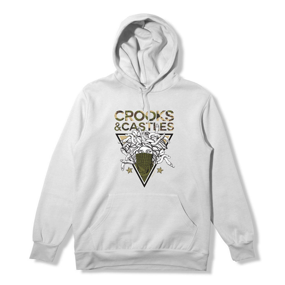 Crooks & Castles Medusa on Camo Hoodie White