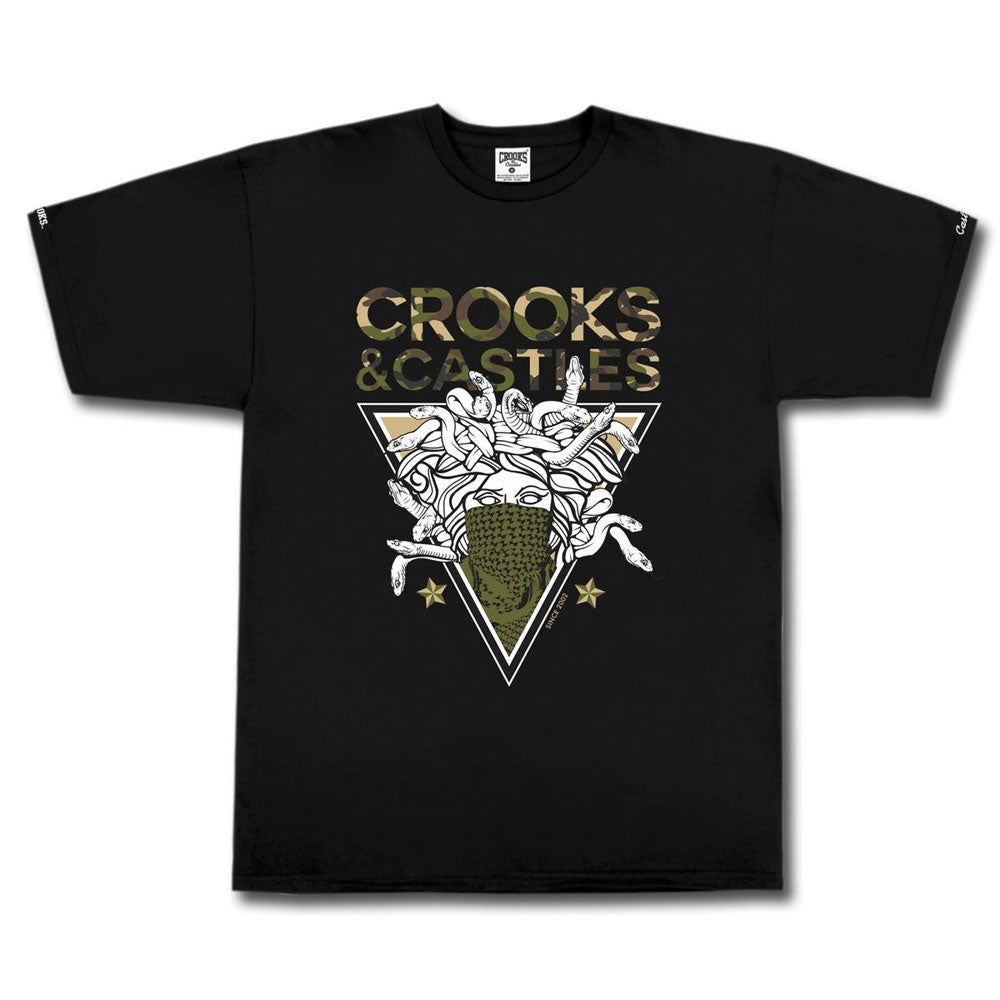 Crooks & Castles Medusa On Camo T-shirt Black