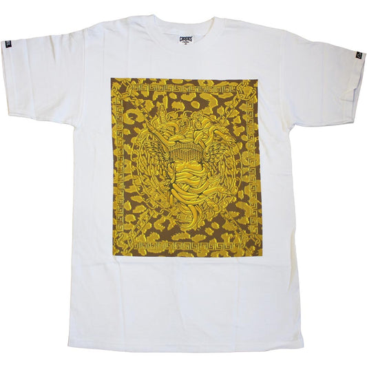 Crooks & Castles Square Medusa Crooks T-Shirt White Gold