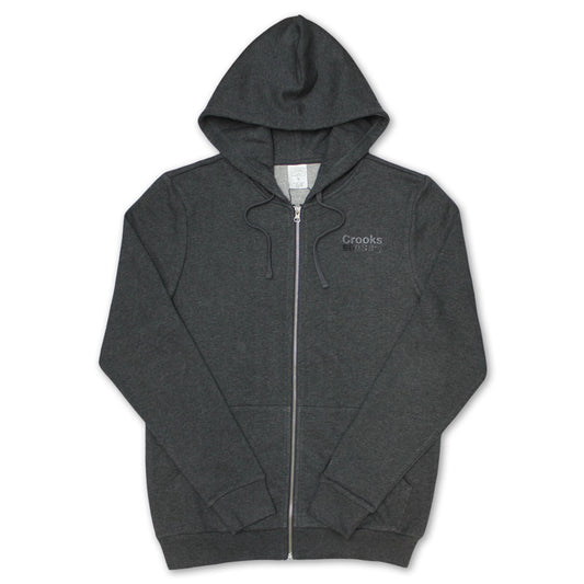 Crooks & Castles Mirror Zip Up Hoodie Grey