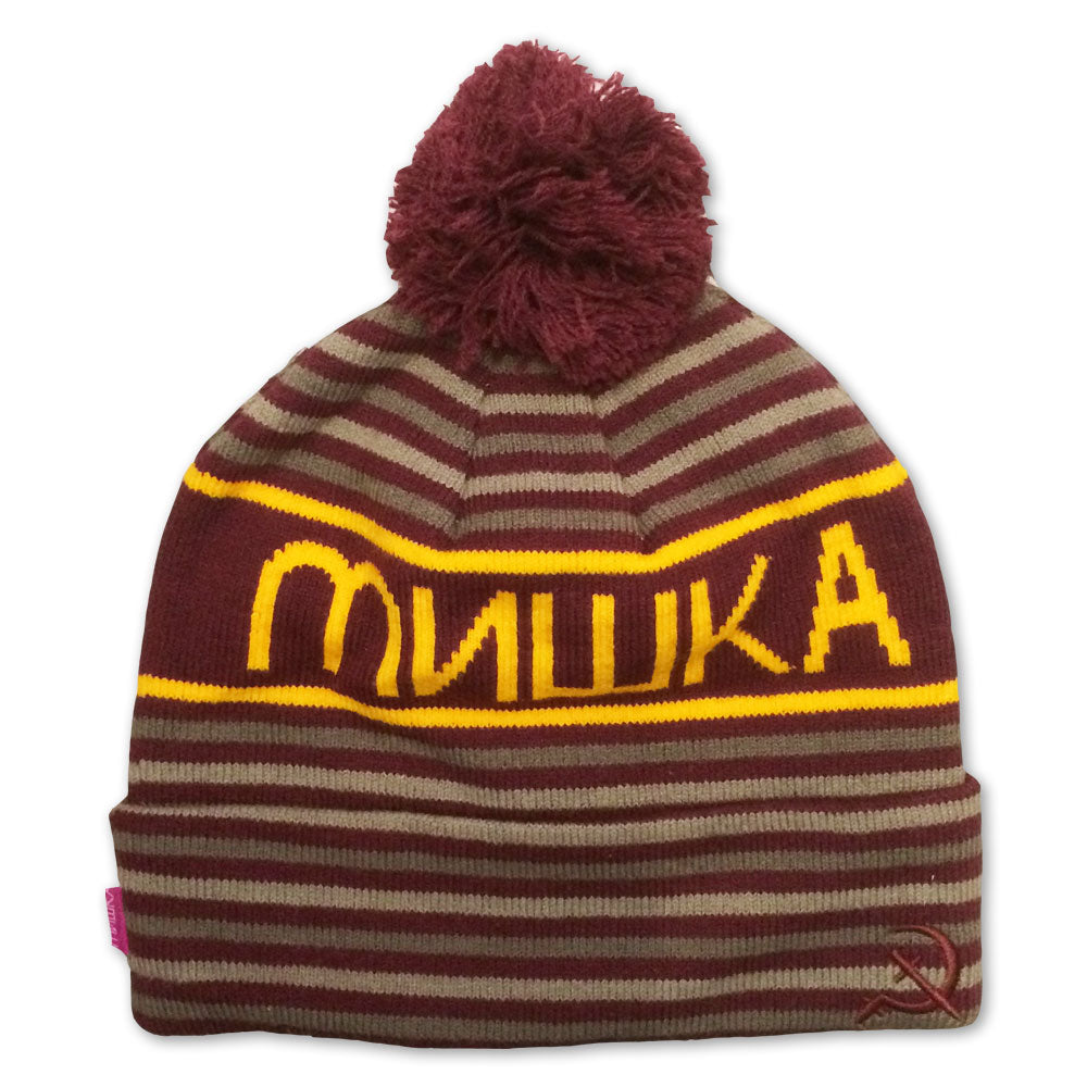 Mishka Heatseeker pom beanie hat Maroon