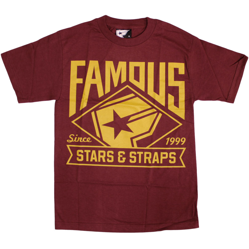 Famous Stars and Straps Boh Mlb T-shirt Burgundy Gold