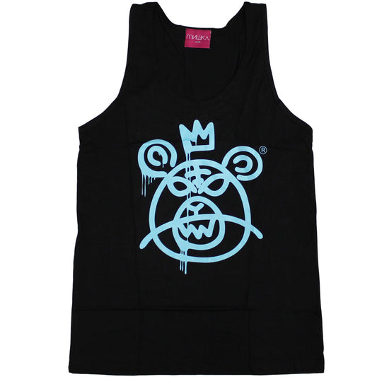 Mishka Bear Mop Tank Top Black Teal