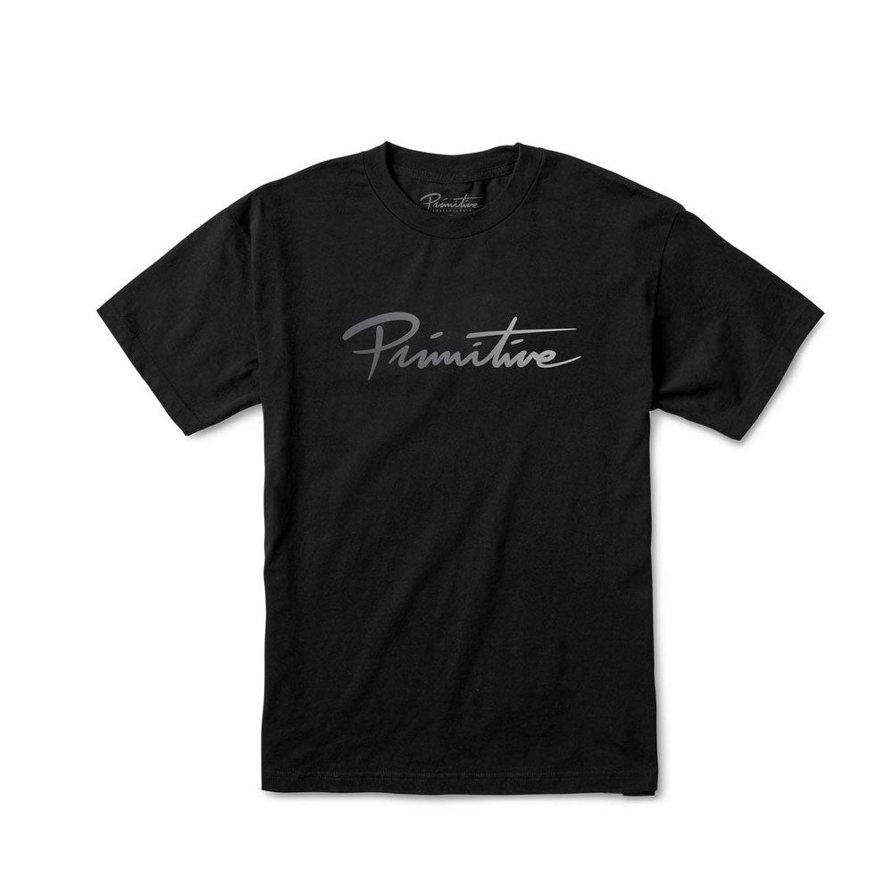 Primitive Apparel Nuevo Script T-Shirt Black Silver