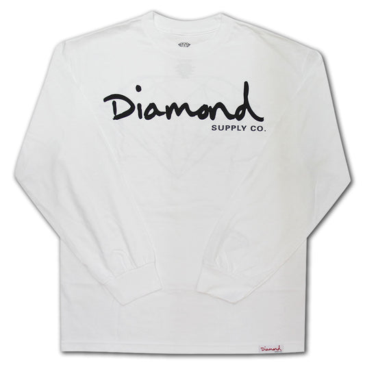 Diamond Supply Co OG Script Long Sleeve T-shirt White