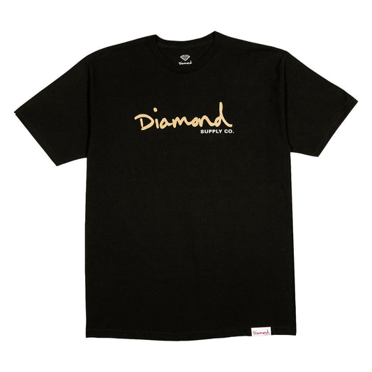 Diamond Supply Co OG Script T-shirt Black Gold