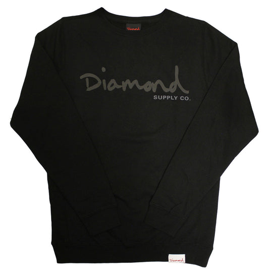 Diamond Supply Co Tonal OG Script Sweatshirt Black