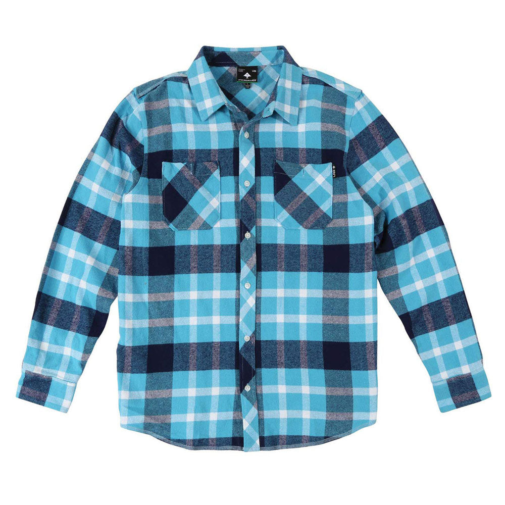 Lrg Overcome Flannel Long Sleeve Shirt Air Blue