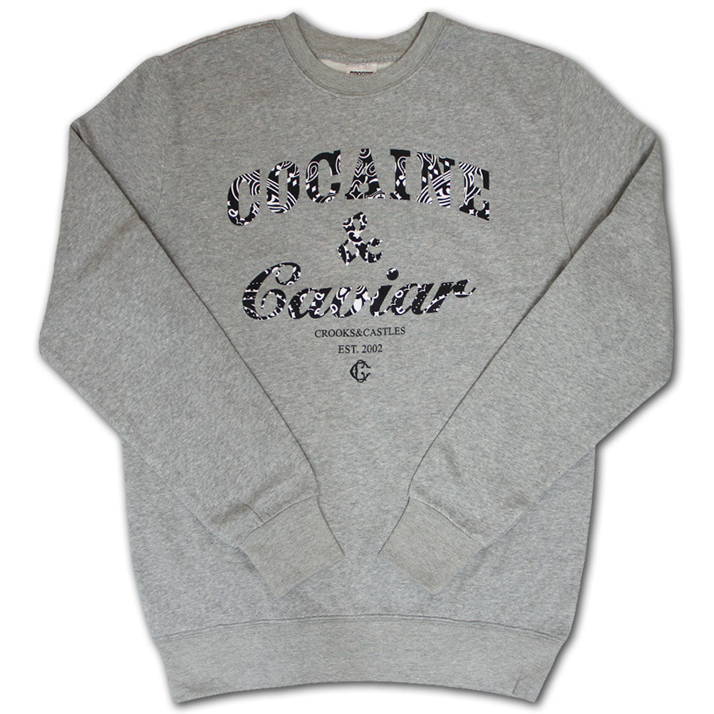 Crooks & Castles Cocaine & Caviar Paisley Sweatshirt Heather