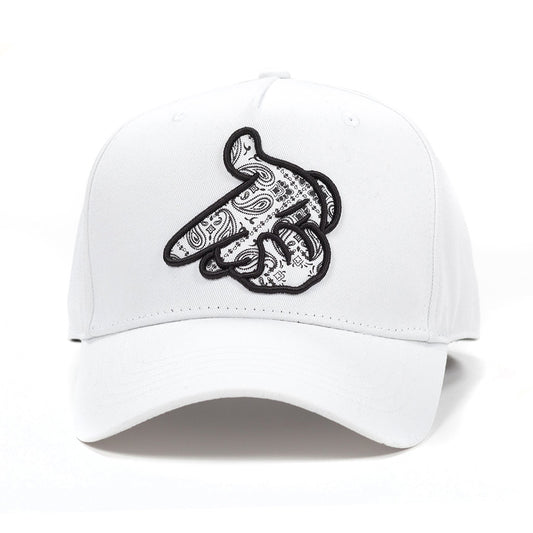 Crooks & Castles Paisley Logo Airgun Snapback Cap White