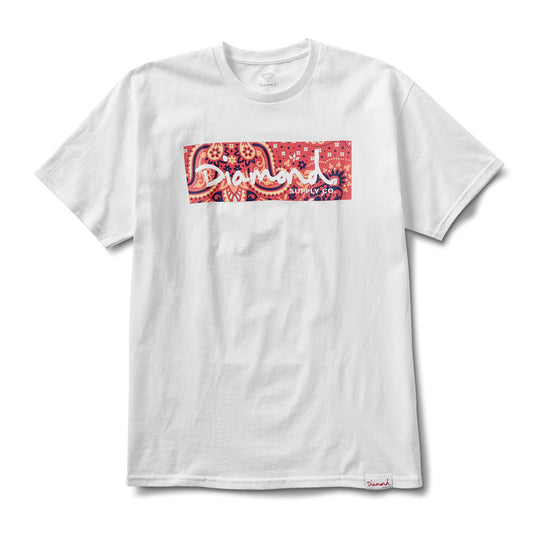 Diamond Supply Co Paisley Box Logo T-shirt White