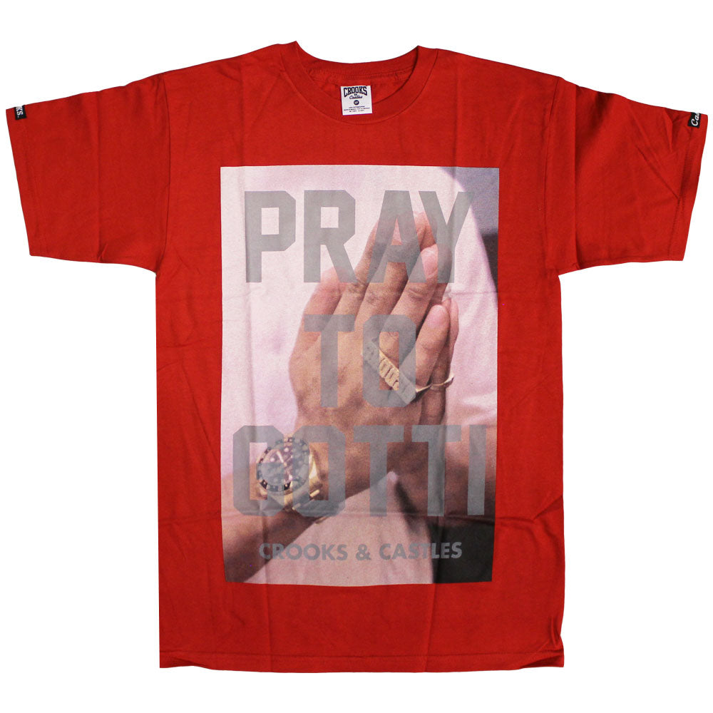 Crooks & Castles Pray To Gotti T-Shirt True Red