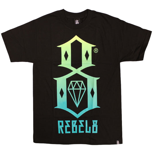 Rebel8 Gradient Logo T-shirt Black Green