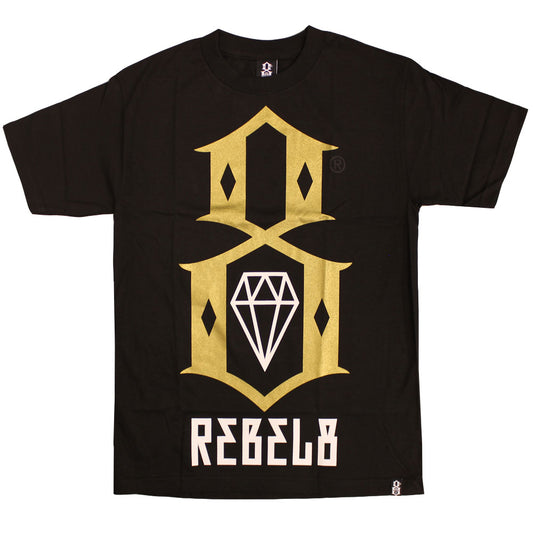 Rebel8 Logo T-shirt Black Gold