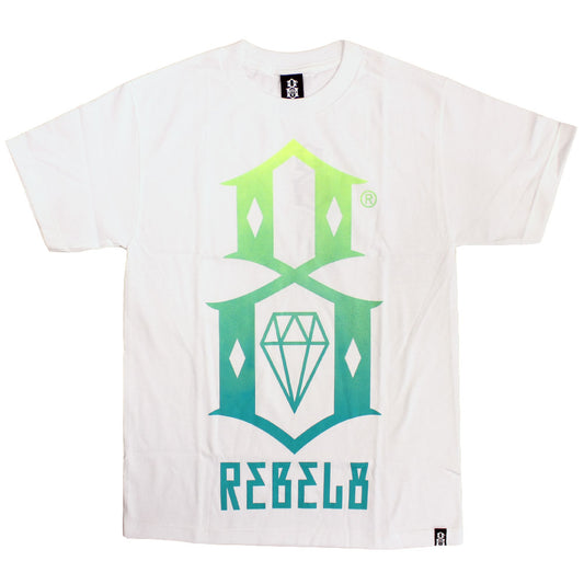 Rebel8 Gradient Logo T-shirt White Green