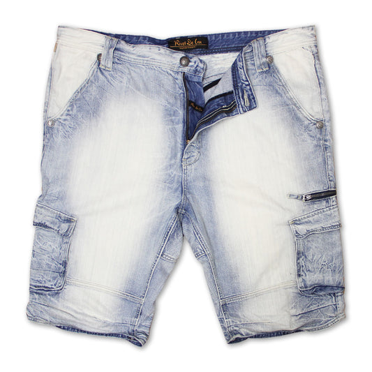 Rivet De Cru Blue Flour Denim Cargo Shorts