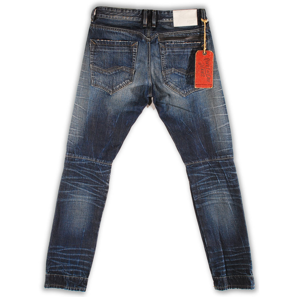 Rivet De Cru Skipper Moto Tapered Jeans Blue