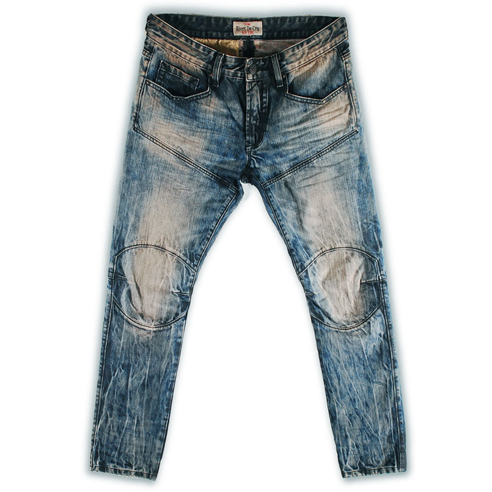 Rivet De Cru Shell Blue Wash Moto Tapered Jeans