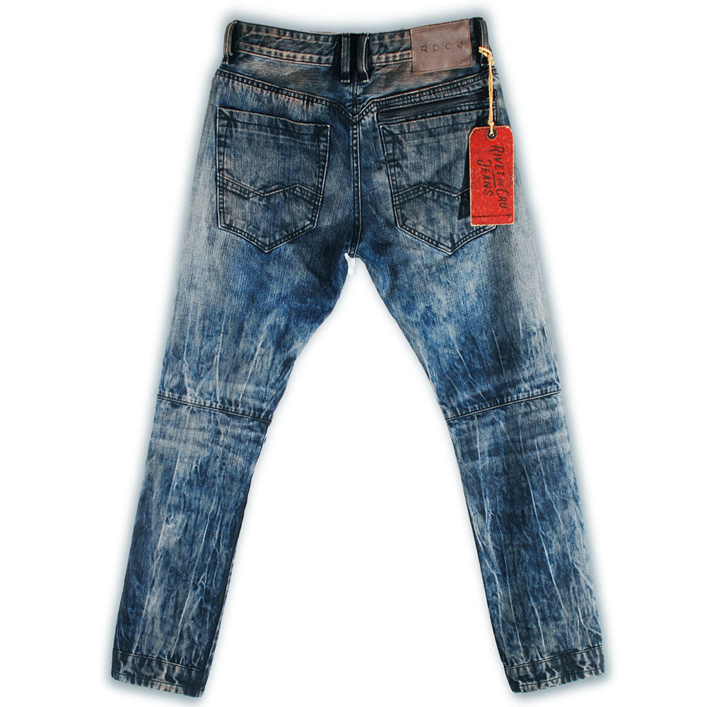 Rivet De Cru Shell Blue Wash Moto Tapered Jeans