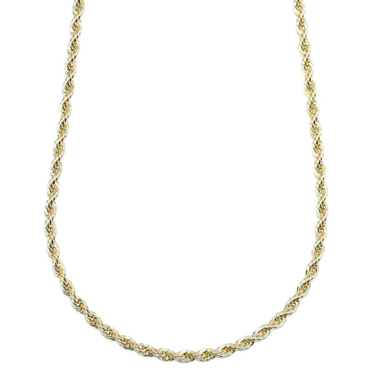 Gold Plated Rope Chain, Dookie Chain FILLED 4mm X 24 Inches