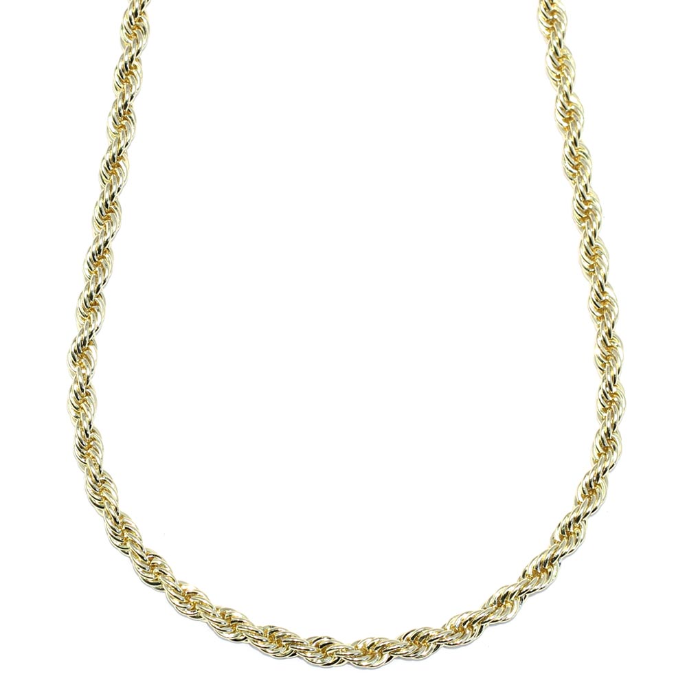 Gold Plated Rope Chain, Dookie Chain FILLED 5mm X 24 Inches