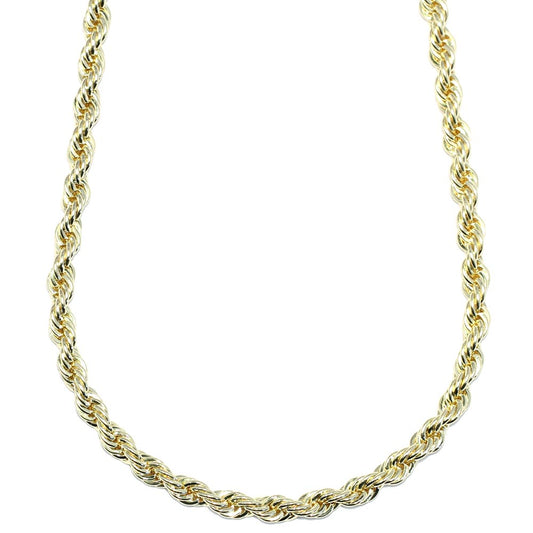 Gold Plated Rope Chain, Dookie Chain FILLED 6mm X 24 Inches