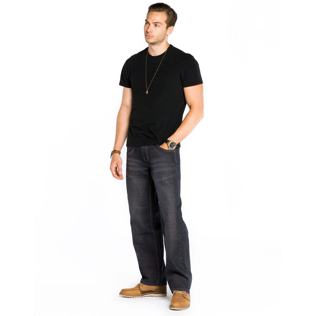 Royal Blue 8207 Men's Relaxed Loose Fit Jeans Black