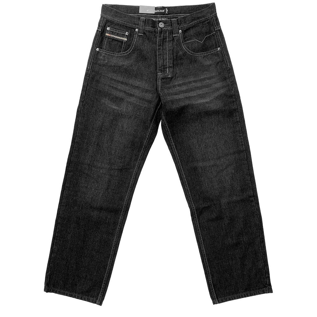 Royal Blue 8207 Men's Relaxed Loose Fit Jeans Black