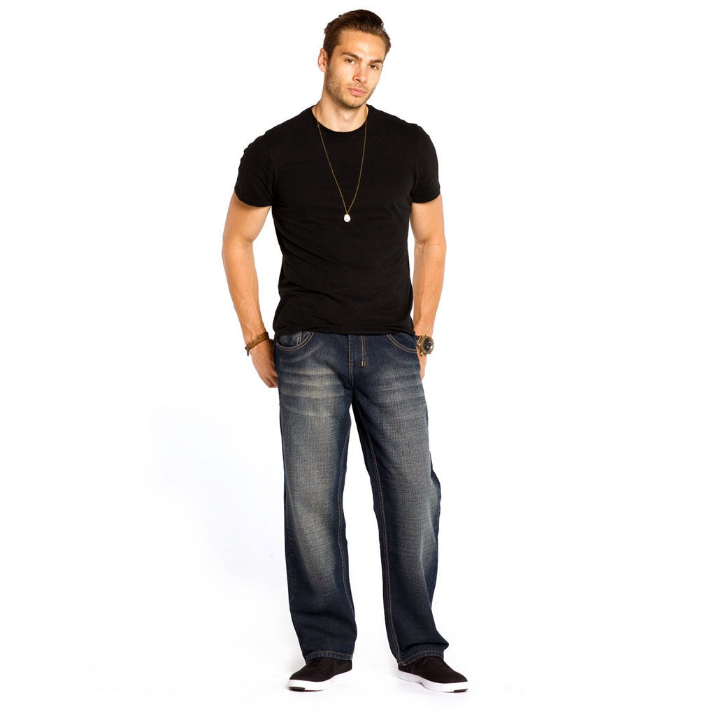 Royal Blue 8207 Men's Relaxed Loose Fit Jeans Blue Ink