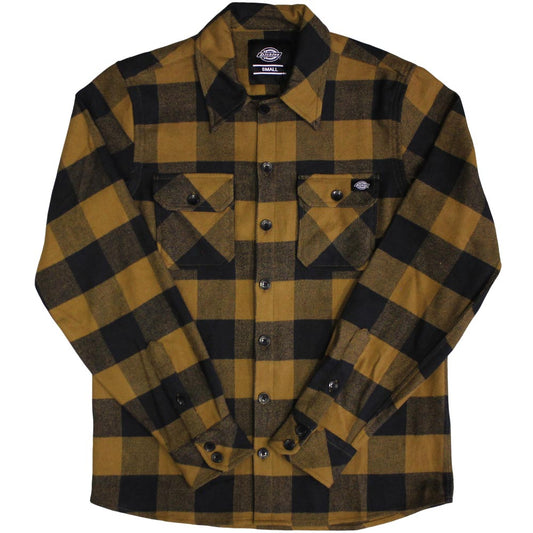 Dickies Sacramento Long Sleeve Flannel Shirt Duck Brown