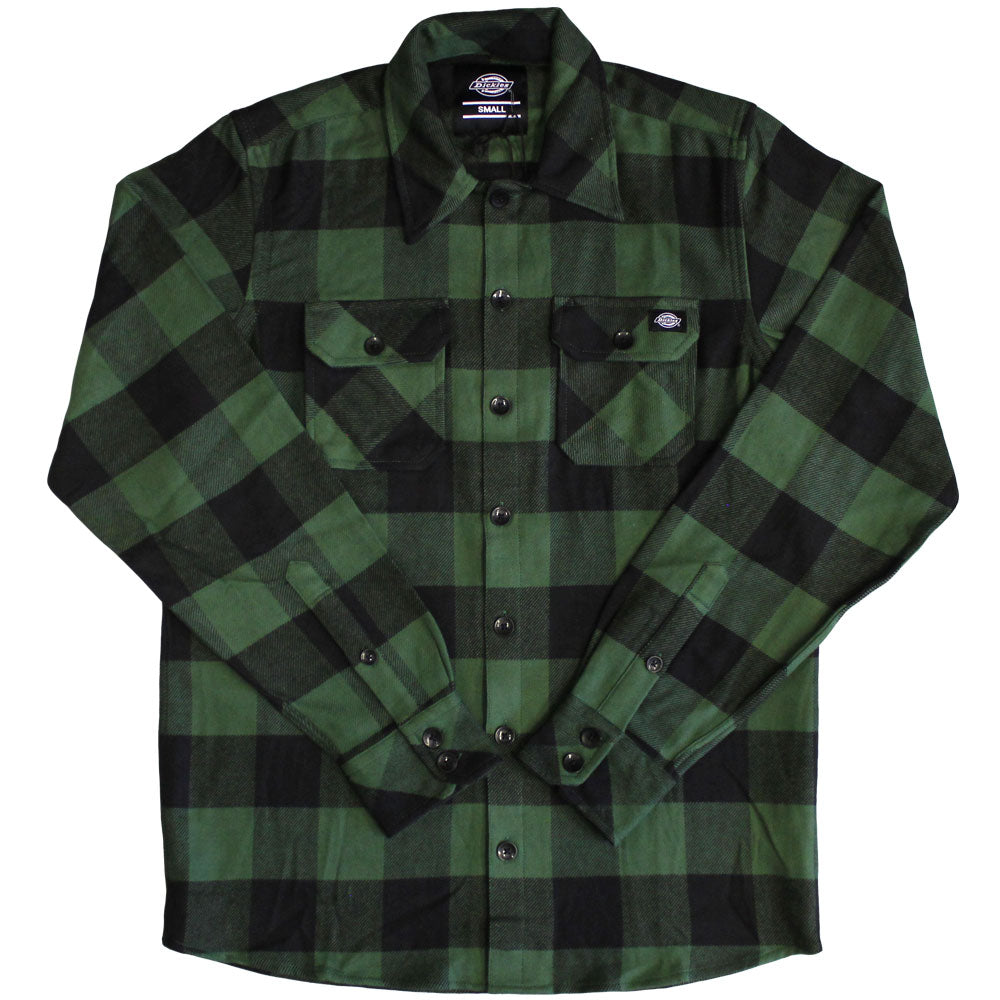 Dickies Sacramento Long Sleeve Flannel Shirt Pine Green