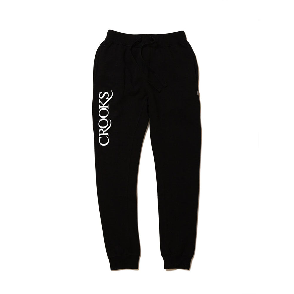 Crooks & Castles Serif Logo Sweatpant Black