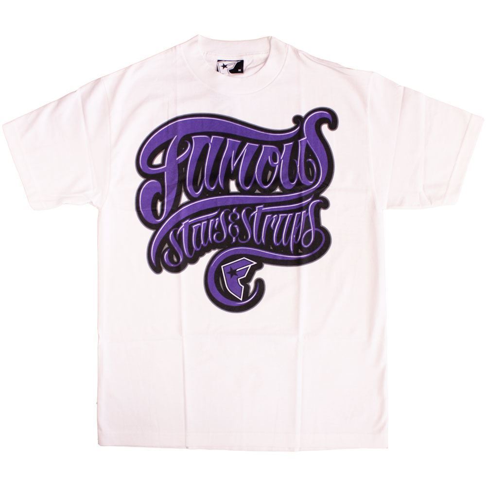 Famous Stars and Straps Smokin T-shirt White Purple