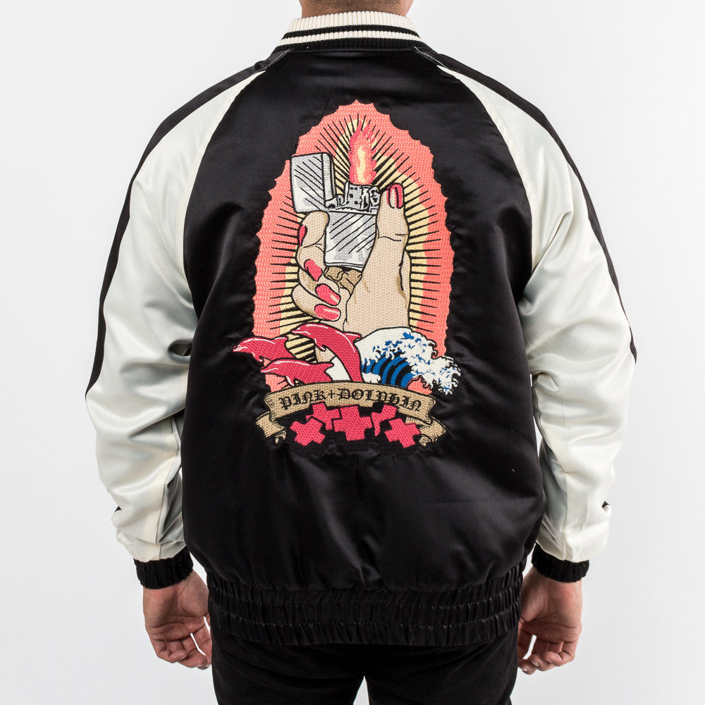 Pink Dolphin Reversible Souvenir Jacket Black