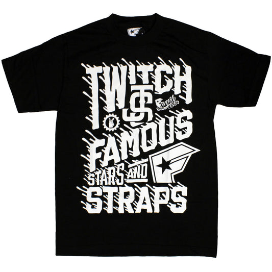 Famous Stars and Straps Twitch Spill T-Shirt Black White