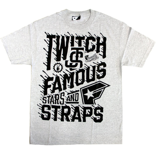 Famous Stars and Straps Twitch Spill T-Shirt Athletic Heather Black