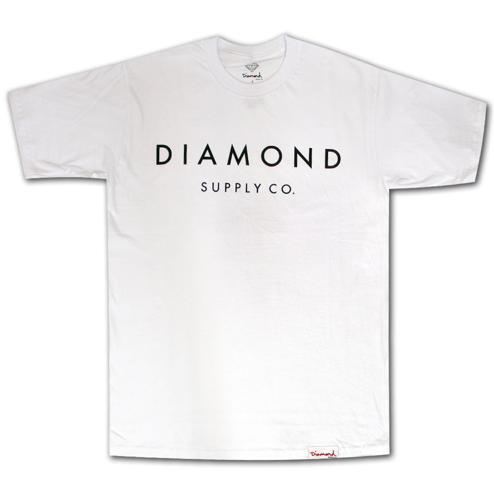 Diamond Supply Co Stone Cut Premium Cotton T-shirt White