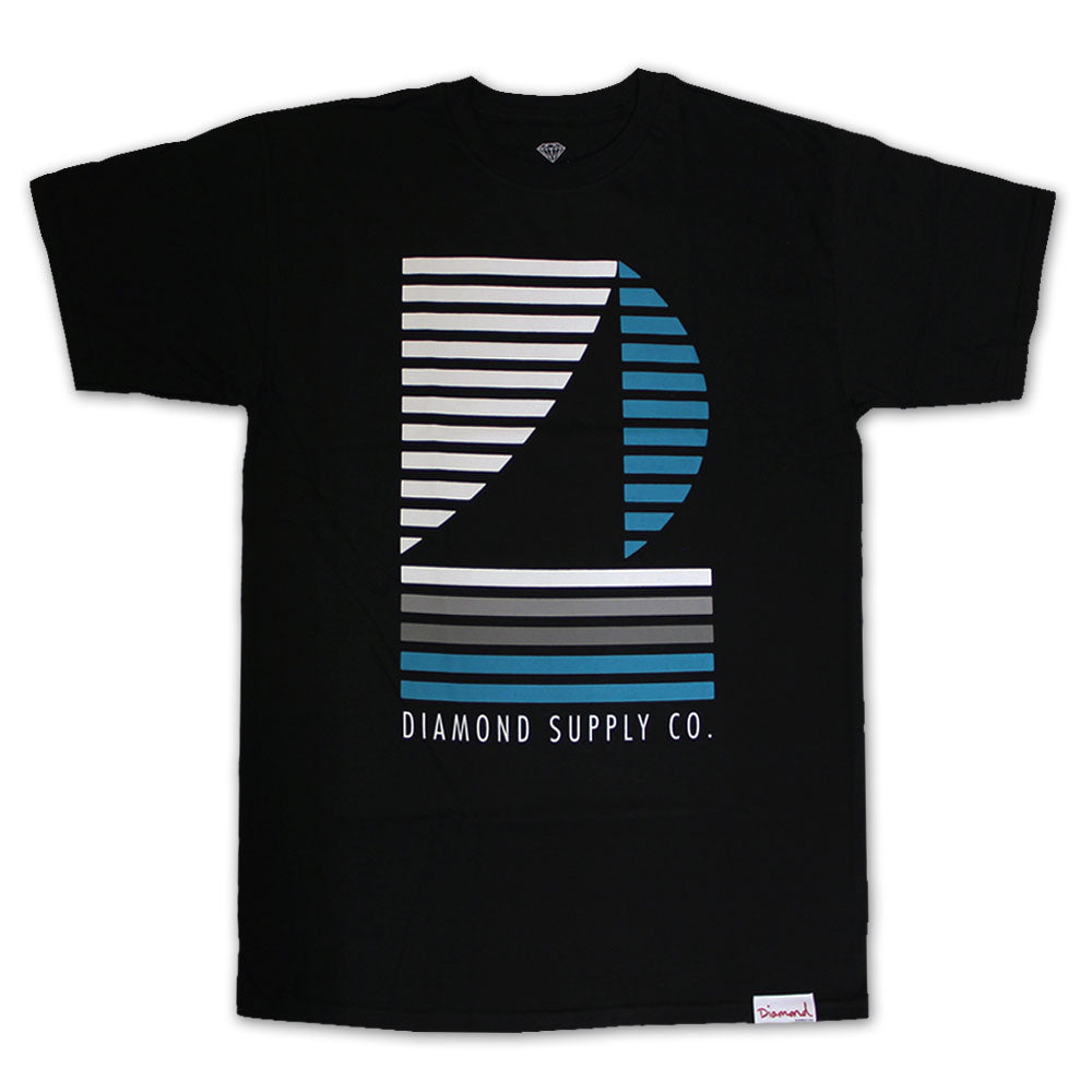 Diamond Supply Co Stripe Boat T-shirt Black