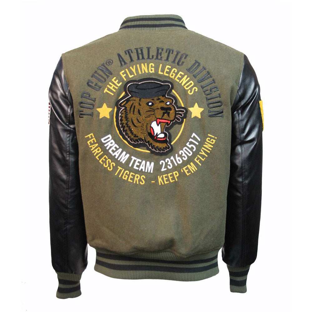 Top Gun Tiger Wool-PU Jacket Green