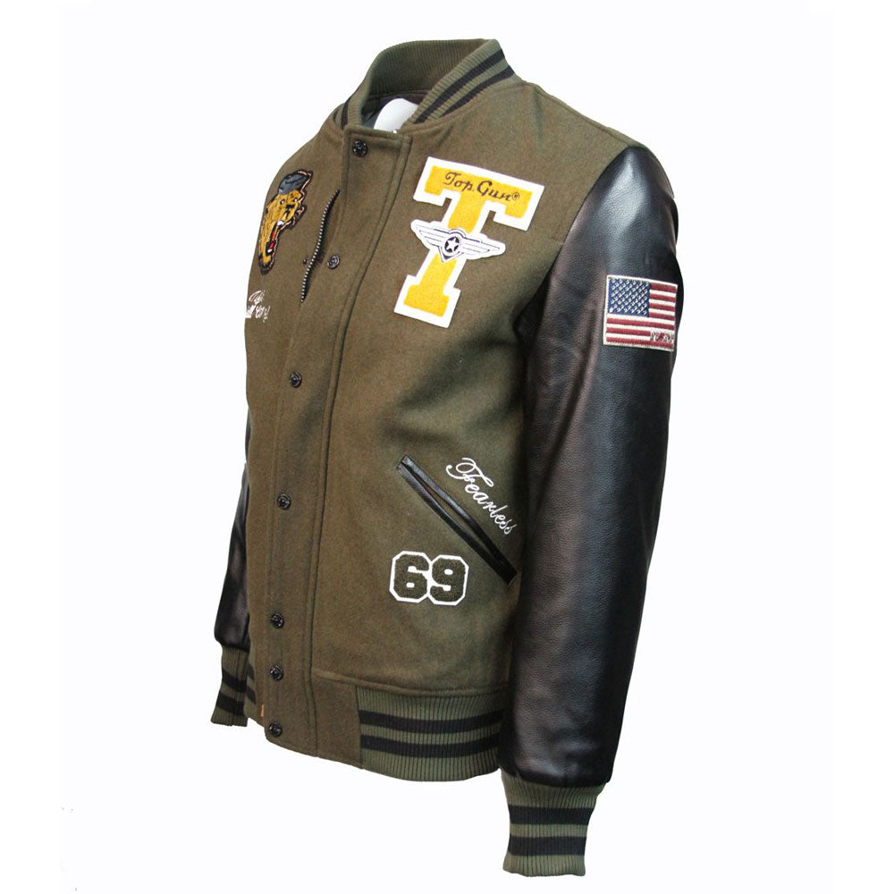 Top Gun Tiger Wool-PU Jacket Green