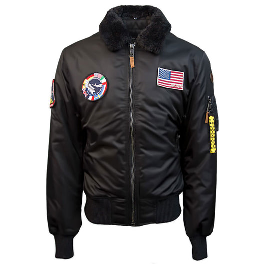 Top Gun B 15 Nylon Bomber Jacket with Removable Patches