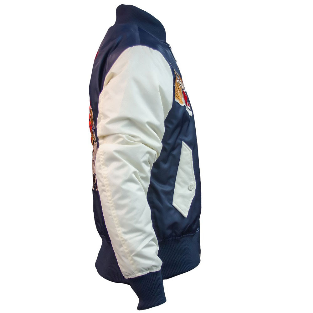 Top Gun Tiger Bomber Jacket Navy White