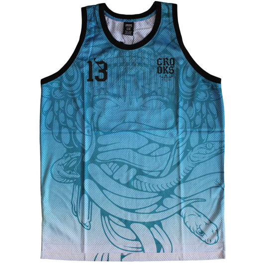 Crooks & Castles Trece Basketball Jersey Tank Top Blue